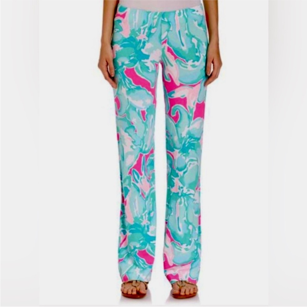 Lilly Pulitzer Vibrant Pink and Green Patterned Pants